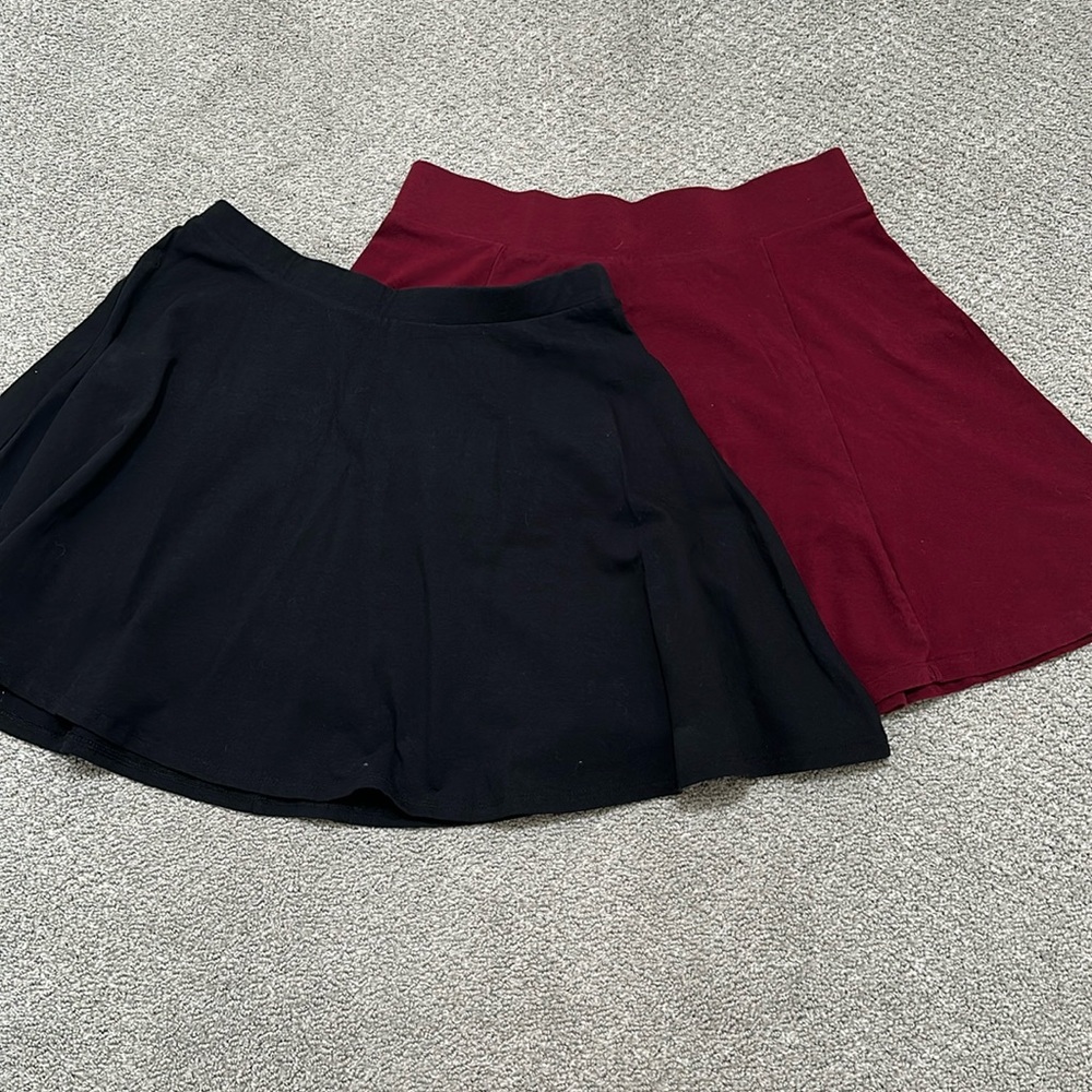Burgundy and black circle skirt
